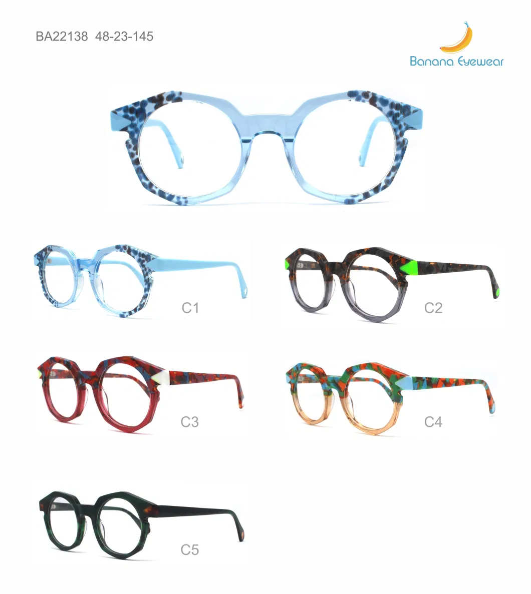 Fashion New Lamination Design Acetate Vintage Glasses China Wholesale Eyewear Optic Frame