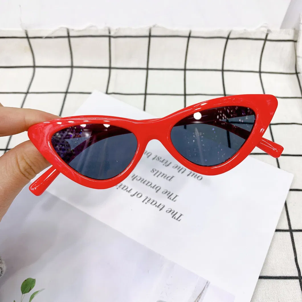 New Fashion Small Frame Cat Eye Kids Baby Girls Plastic Cute Sunglasses